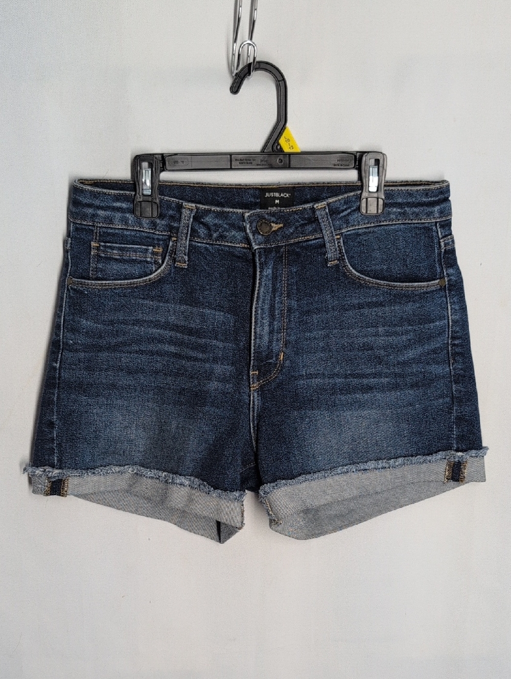Just Black Dark Blue Rolled Hem Denim Shorts